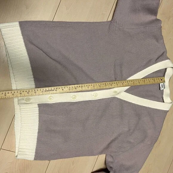 Aritzia Sunday Best Ellis Varsity Cardigan Sweater Sz M Pink - Picture 10 of 11